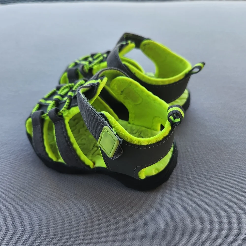 Koala kids grey and neon yellow sandals